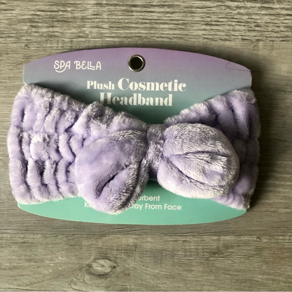 Plush cosmetic headband